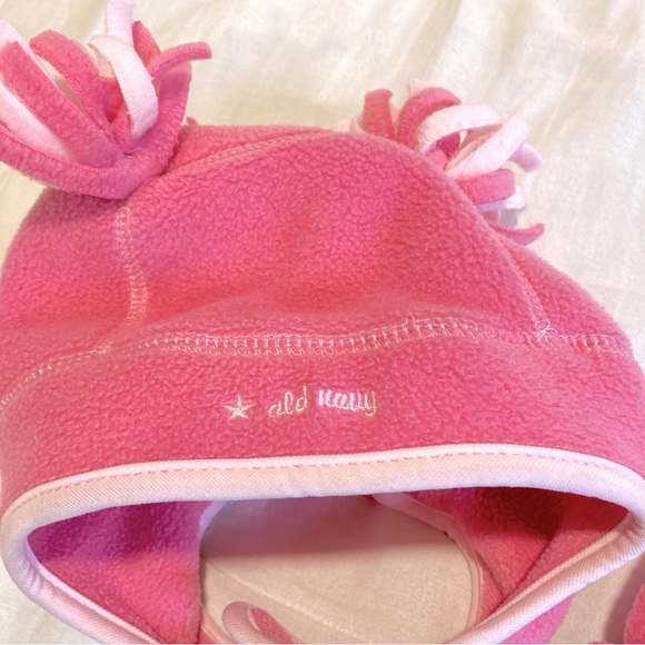 Old Navy | Pink Fleece Hat & Mittens sz 12-24 months - Picture 4 of 8